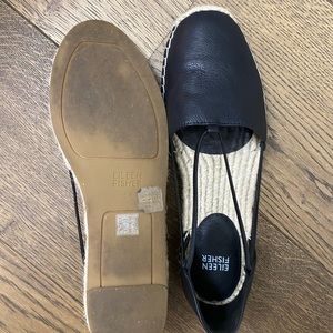 Eileen Fisher espadrilles/black leather